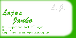 lajos janko business card